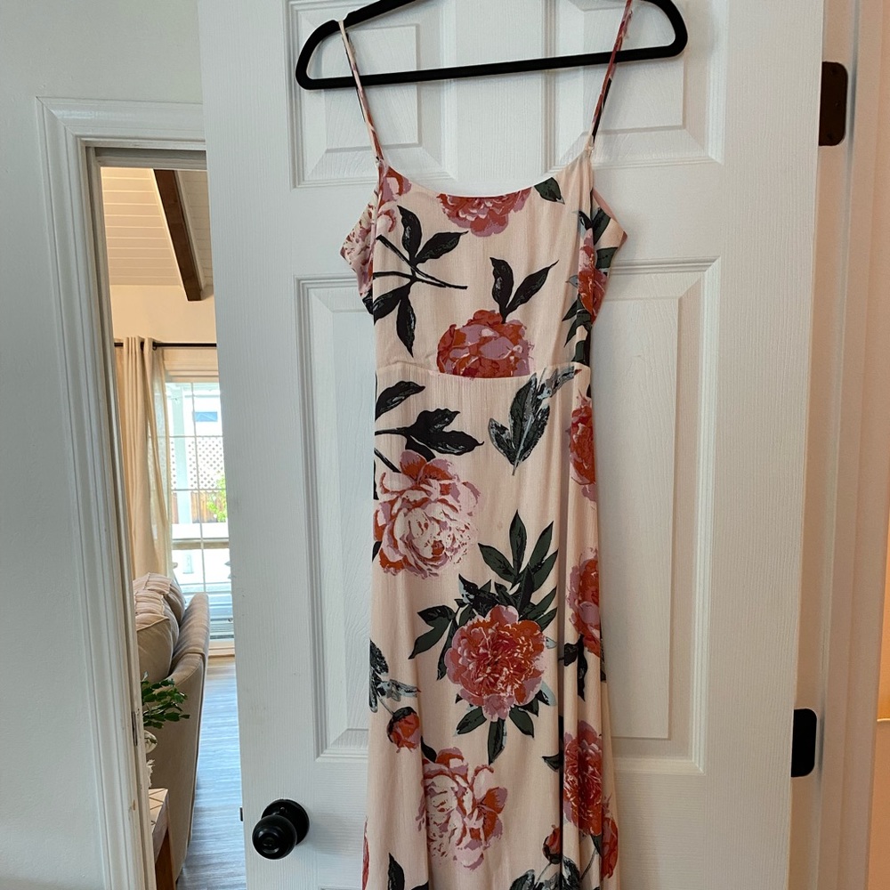 Lulus pink floral open back maxi